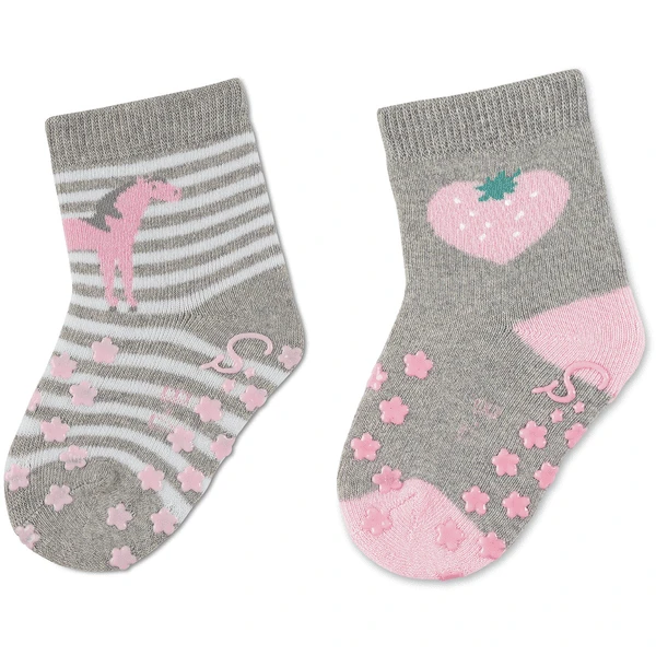 Sterntaler ABS Sokken Dubbelpak Paard/aardbei Lichtgrijs - Afbeelding 4