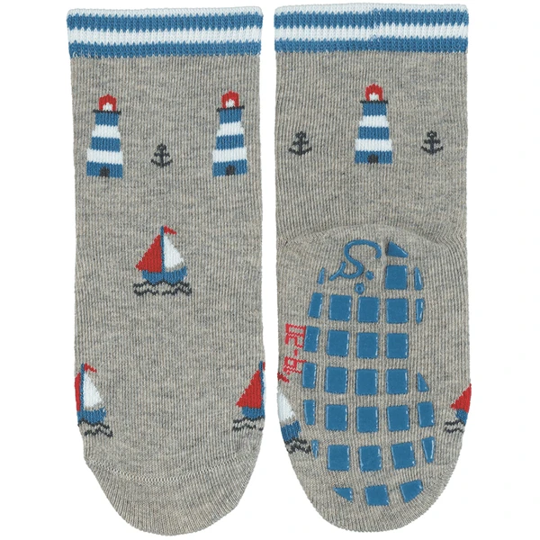 Sterntaler ABS Sokken Dubbelpak Vuurtoren/zeemeeuw Lichtgrijs - Afbeelding 2