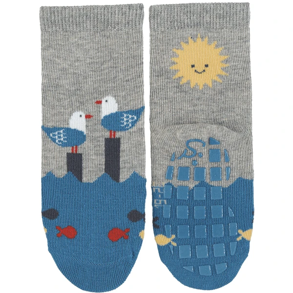 Sterntaler ABS Sokken Dubbelpak Vuurtoren/zeemeeuw Lichtgrijs - Afbeelding 3