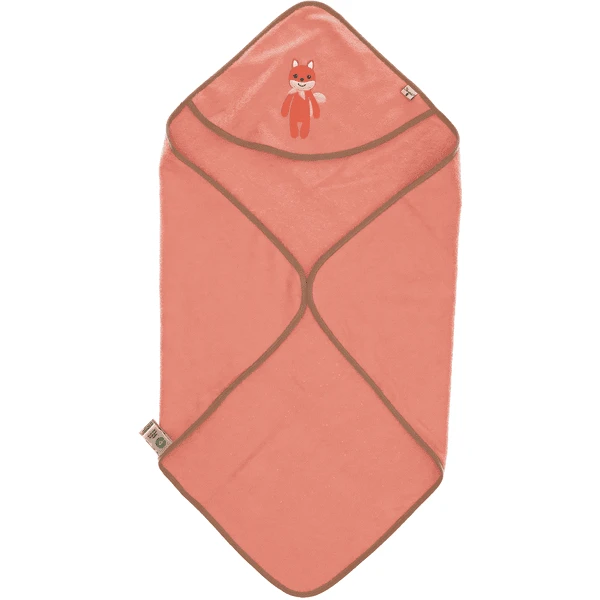 Sterntaler GOTS Badhanddoek Met Kap Enna Uni Koraal 80 X 80 Cm - Afbeelding 2