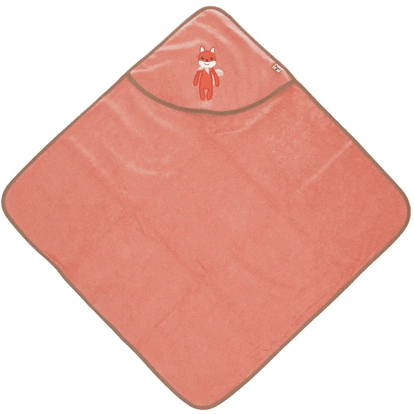 Sterntaler GOTS Badhanddoek Met Kap Enna Uni Koraal 80 X 80 Cm - Afbeelding 3