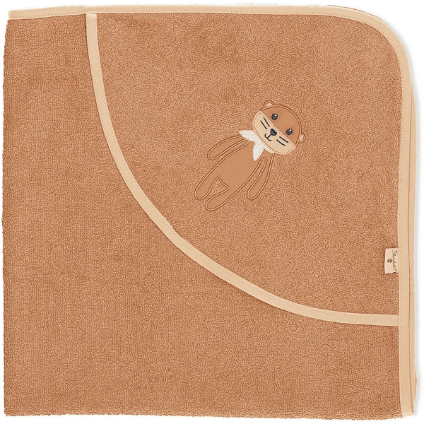 Sterntaler GOTS Badhanddoek Met Kap Otti Uni Bruin 80 X 80 Cm - Afbeelding 4