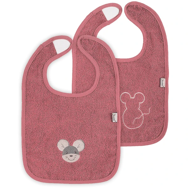 Sterntaler GOTS Klittenband Slabbetje Dubbelpak Mabel Roze