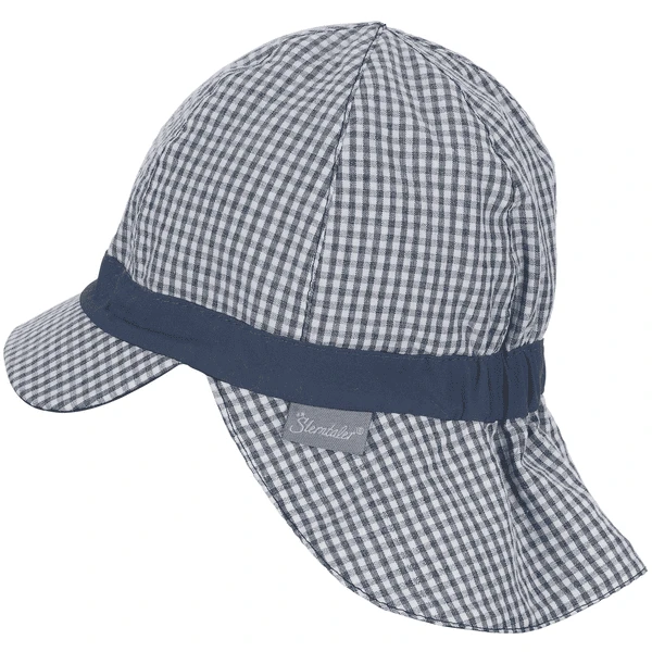 Sterntaler Omkeerbare Peaked Cap Vichy/Uni Marine - Afbeelding 2