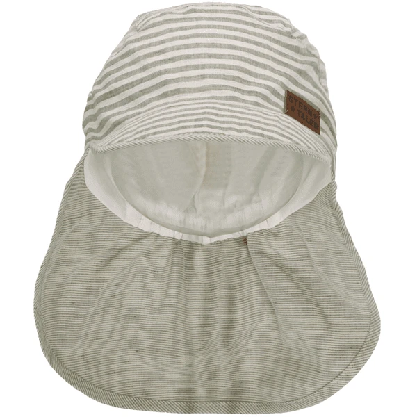 Sterntaler Peaked Cap Met Nekbeschermer Gestreept Donkergroen - Afbeelding 2