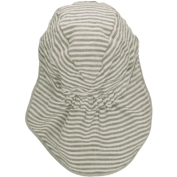 Sterntaler Peaked Cap Met Nekbeschermer Gestreept Donkergroen - Afbeelding 4