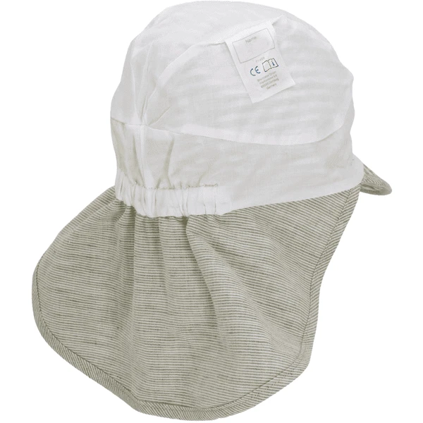 Sterntaler Peaked Cap Met Nekbeschermer Gestreept Donkergroen - Afbeelding 5