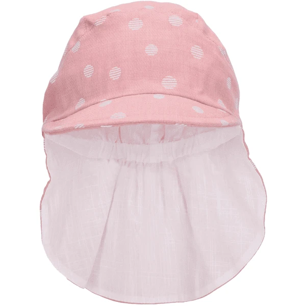 Sterntaler Peaked Cap Met Nekbeschermer Stippen Lichtroze - Afbeelding 2