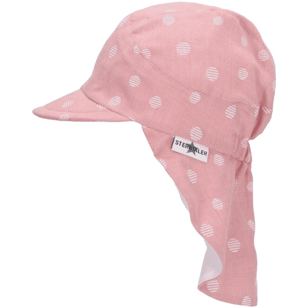 Sterntaler Peaked Cap Met Nekbeschermer Stippen Lichtroze - Afbeelding 3
