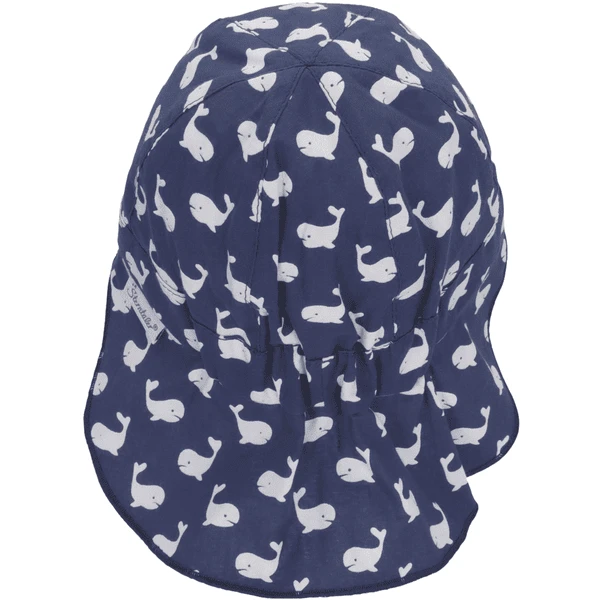 Sterntaler Peaked Cap Met Nekbeschermer Walvissen Blauw - Afbeelding 4