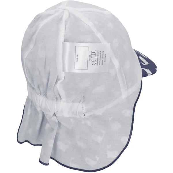 Sterntaler Peaked Cap Met Nekbeschermer Walvissen Blauw - Afbeelding 5