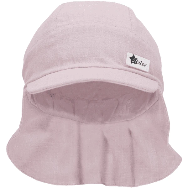 Sterntaler Peaked Cap Met Nekbescherming Linnen Karakter Roze - Afbeelding 4