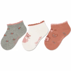 Sterntaler Sneaker Sokken 3-pack Kat Lichtgrijs