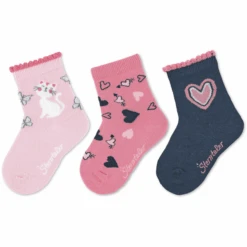 Sterntaler Sokken 3-pack Katten Roze